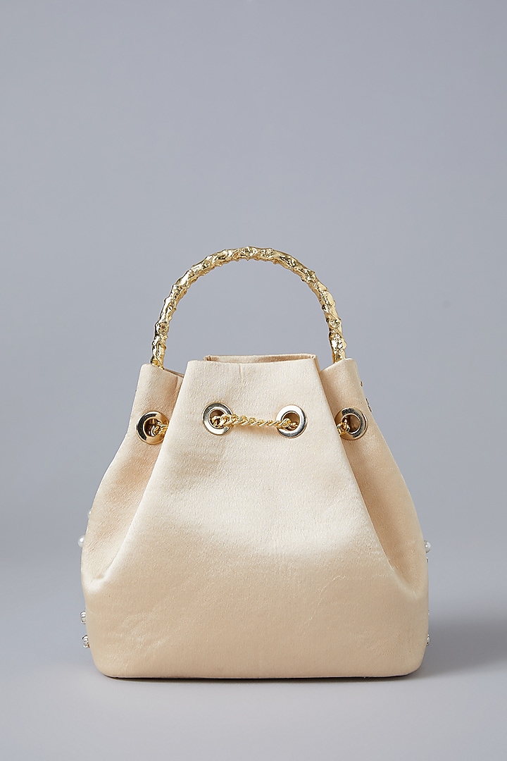 Gold Satin Potli by Be Chic at Pernia's Pop Up Shop