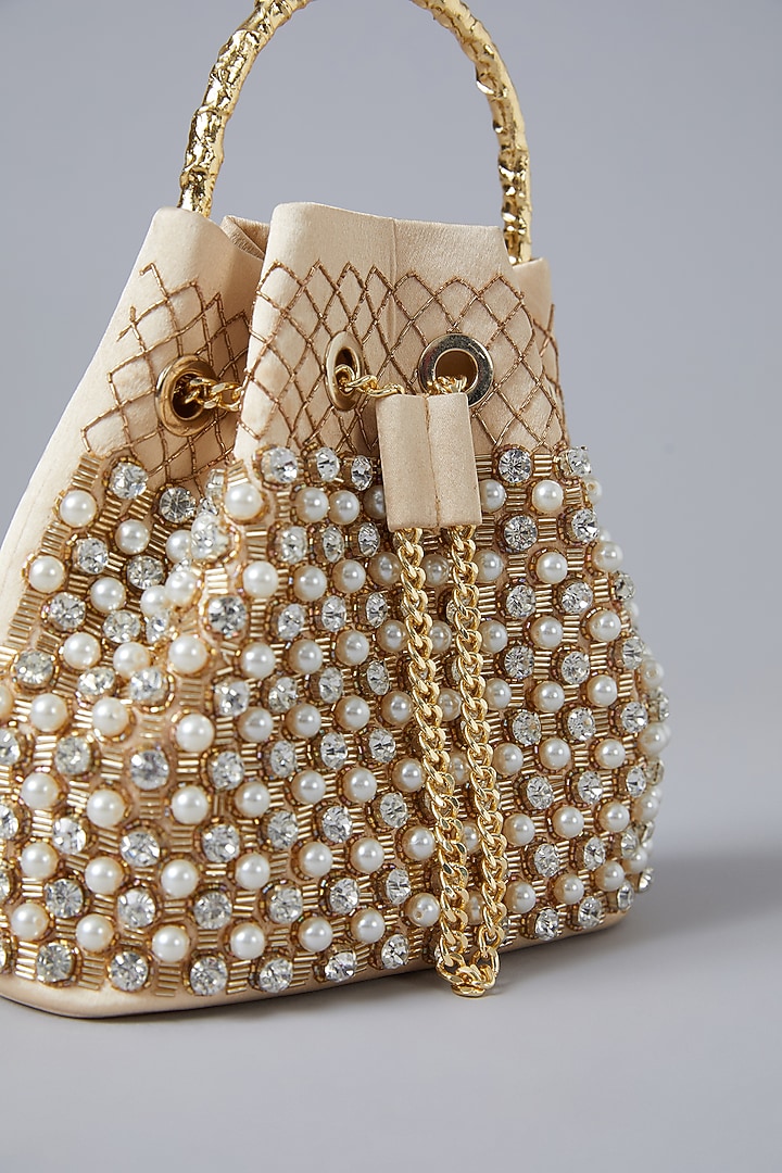 Gold Satin Potli by Be Chic at Pernia's Pop Up Shop