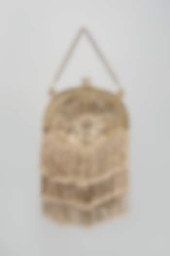 Gold Brass Hand Embroidered Clutch by Be Chic at Pernia's Pop Up Shop