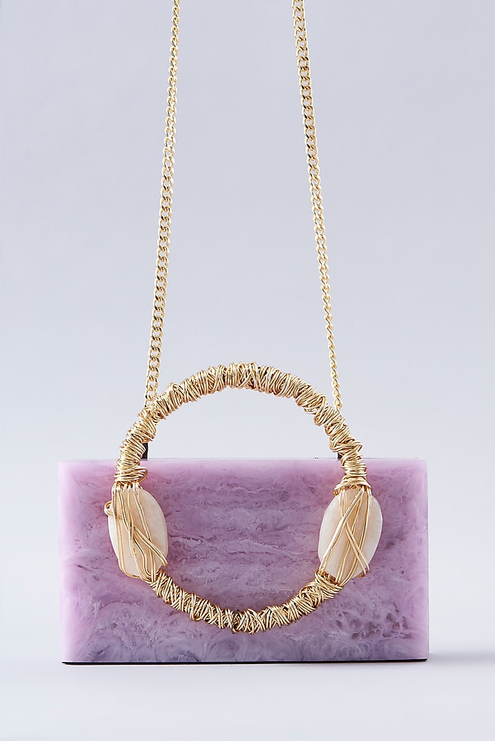 Lilac Hand-Poured Resin Clutch by Be Chic at Pernia's Pop Up Shop