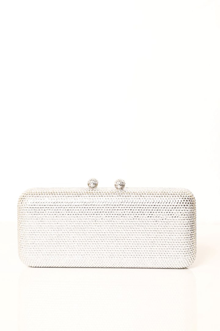 Silver Metal Clutch by Be Chic at Pernia's Pop Up Shop