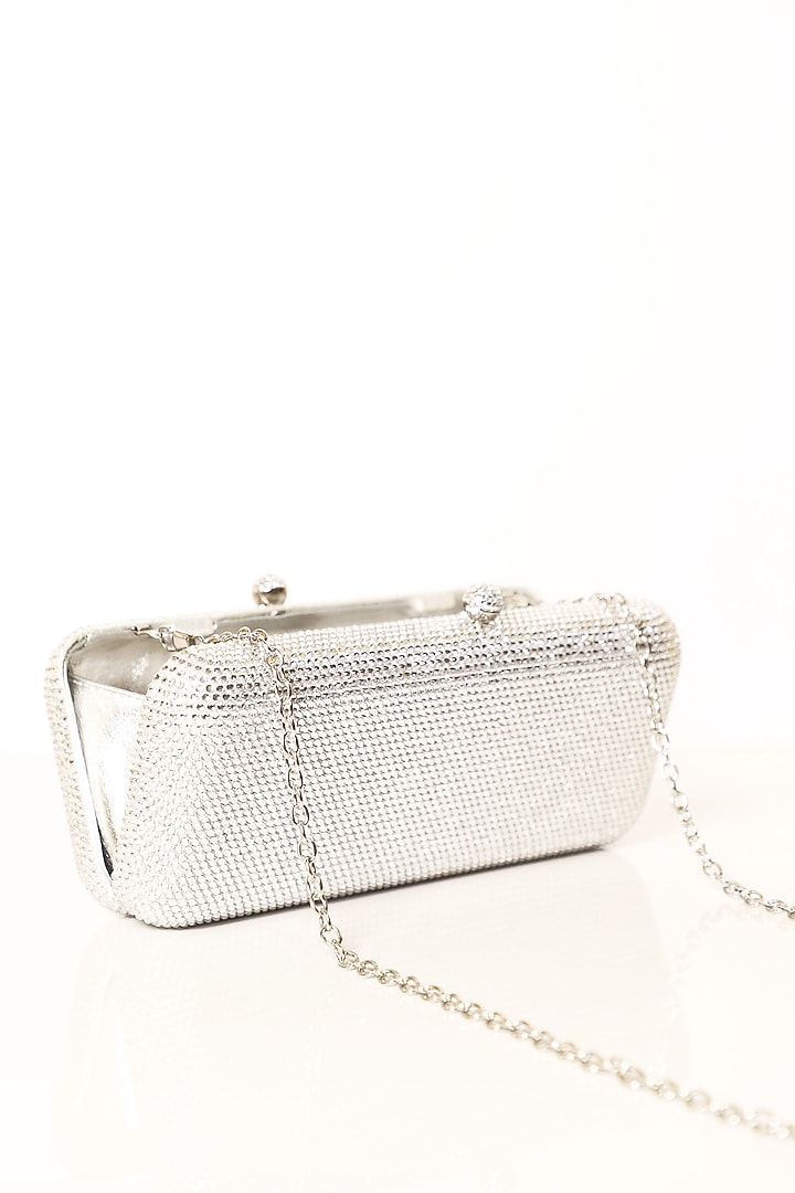 Silver Metal Clutch by Be Chic at Pernia's Pop Up Shop
