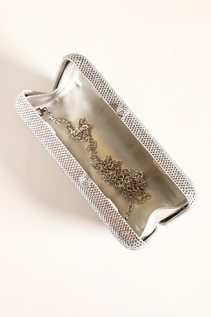 Silver Metal Clutch by Be Chic at Pernia's Pop Up Shop