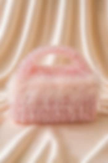 Light Pink Feather & Glass Stone Clutch by Be Chic at Pernia's Pop Up Shop