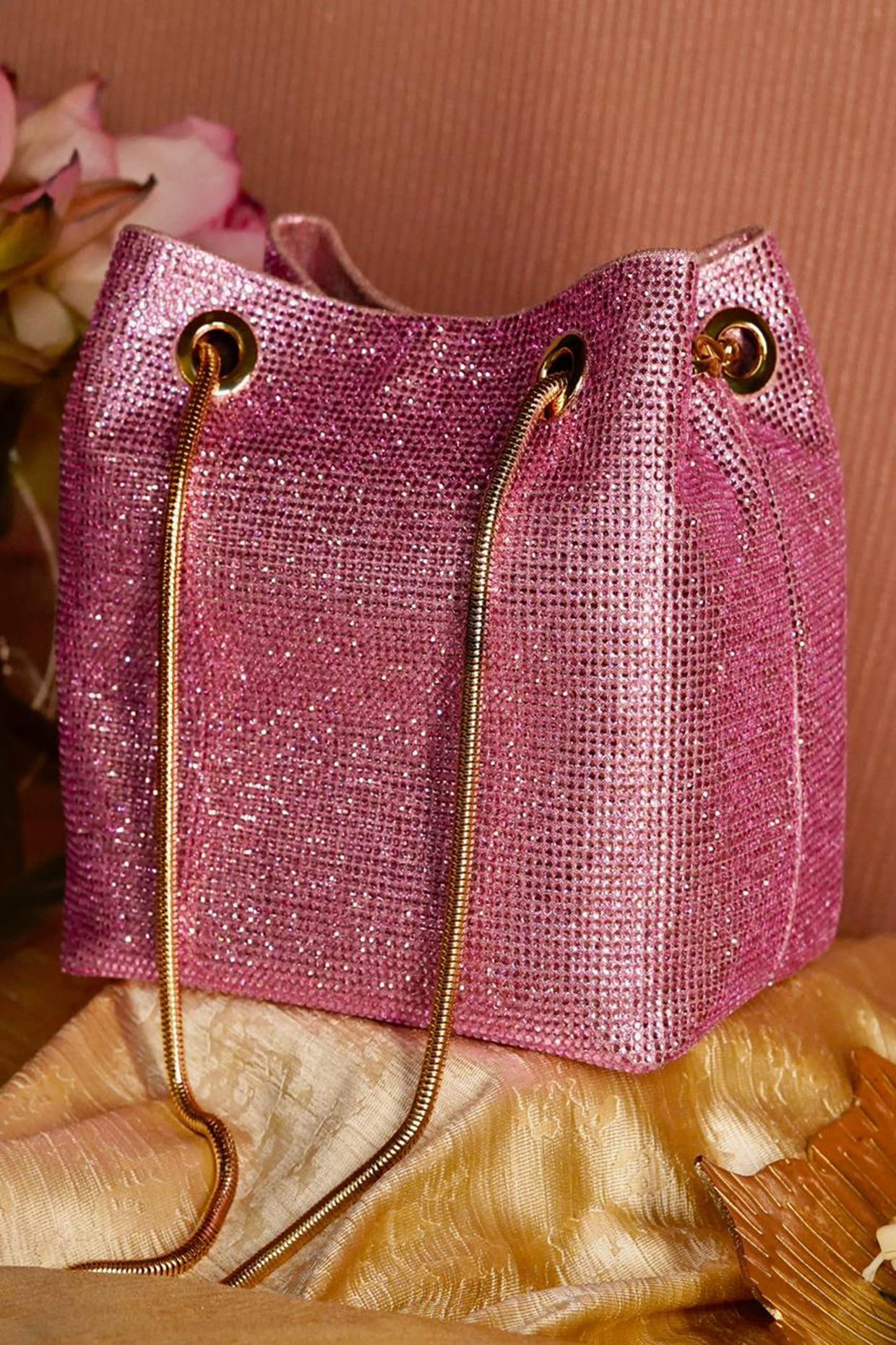 Be Chic Pink Satin Bag