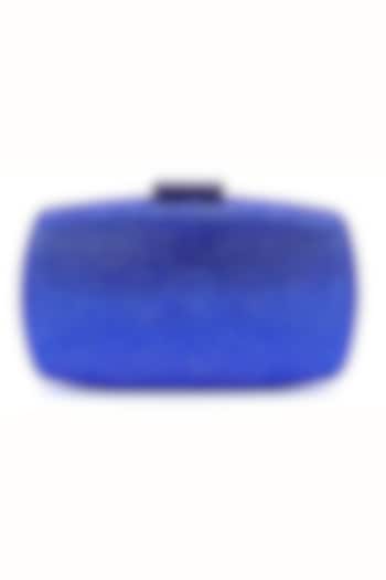 Blue Metal Clutch by Be Chic at Pernia's Pop Up Shop