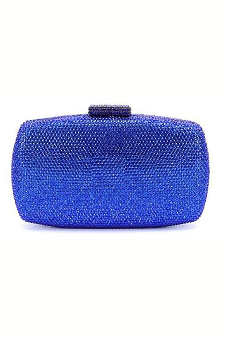 Blue Metal Clutch by Be Chic at Pernia's Pop Up Shop