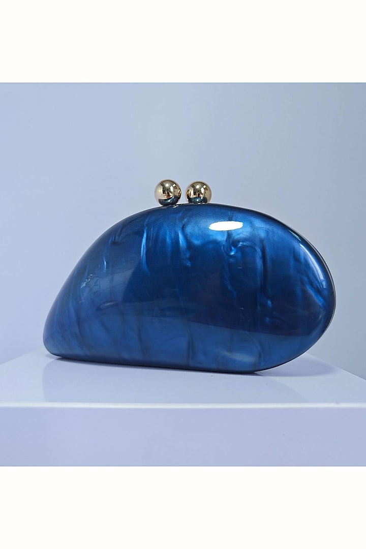 Blue Acrylic Clutch by Be Chic at Pernia's Pop Up Shop