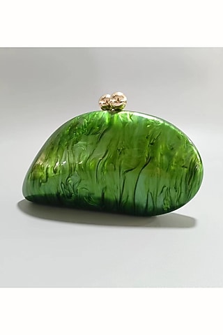 Green Acrylic Clutch by Be Chic