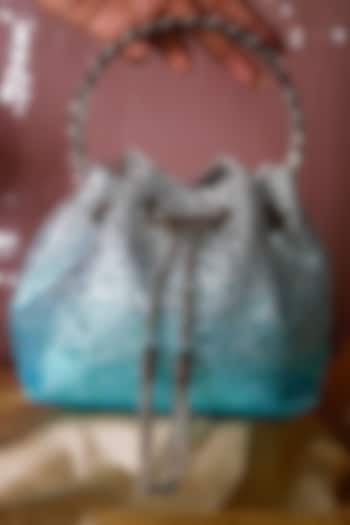 Blue Satin Bag by Be Chic at Pernia's Pop Up Shop