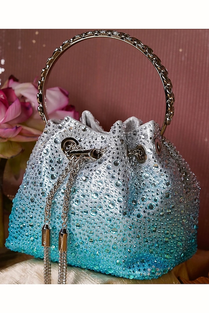 Blue Satin Bag by Be Chic at Pernia's Pop Up Shop