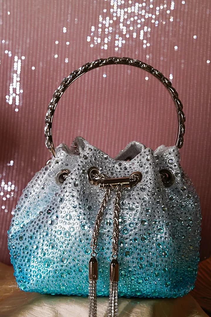 Blue Satin Bag by Be Chic at Pernia's Pop Up Shop