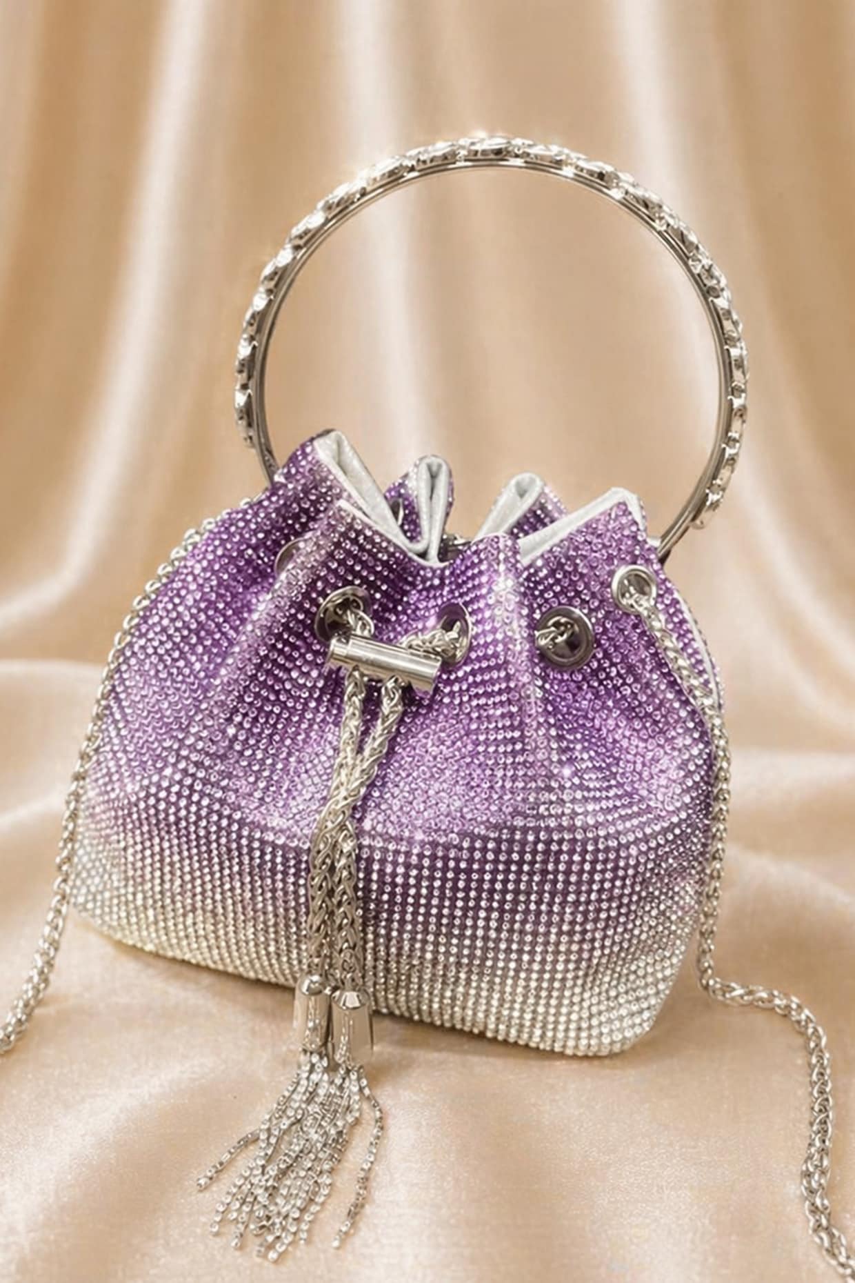 Be Chic Purple Satin Bag