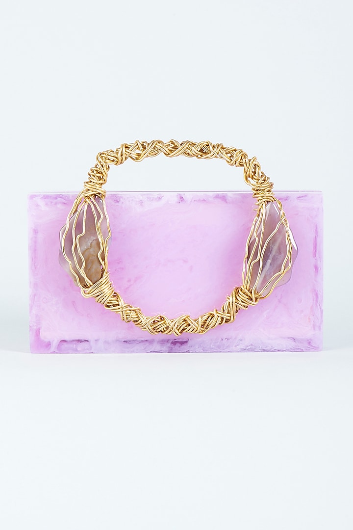 Lilac Resin Hand-Poured Clutch by Be Chic