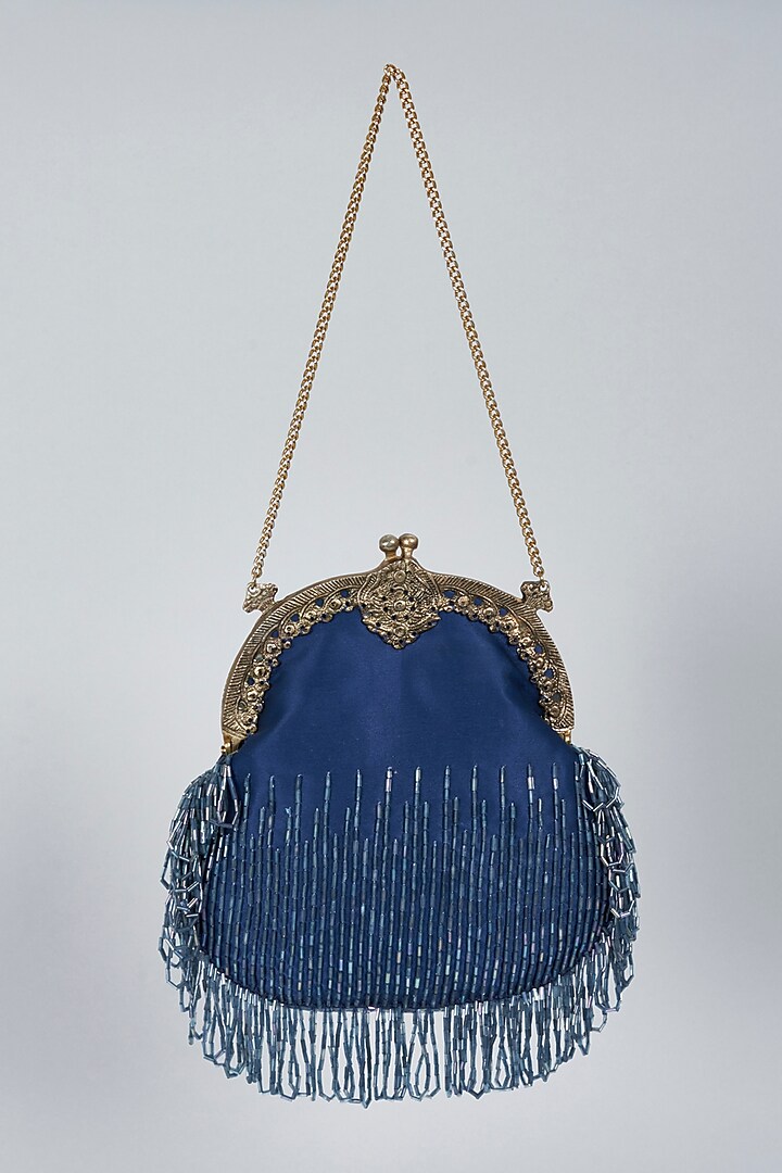 Blue Embellished Potli by Be Chic