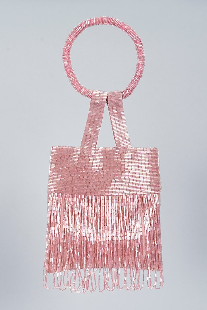 Pink Hand Embroidered Potli by Be Chic