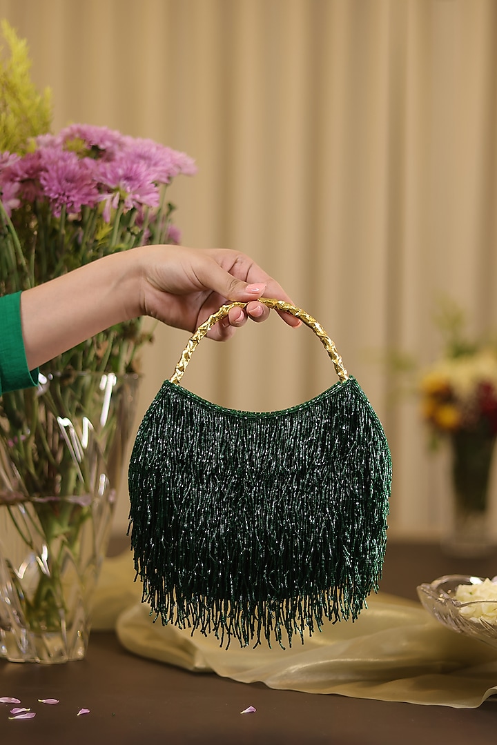 Radiance Green Satin Potli Bag by Be Chic at Pernia's Pop Up Shop