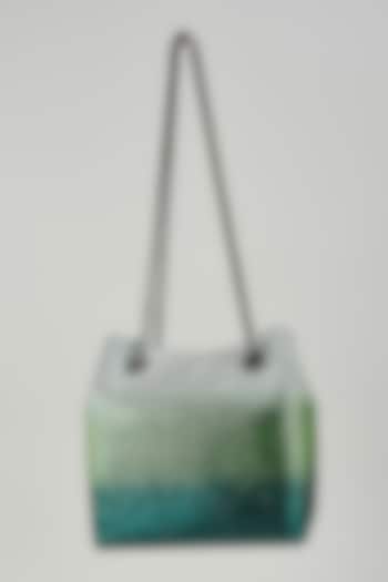Green Faux Leather Potli Bag by Be Chic at Pernia's Pop Up Shop