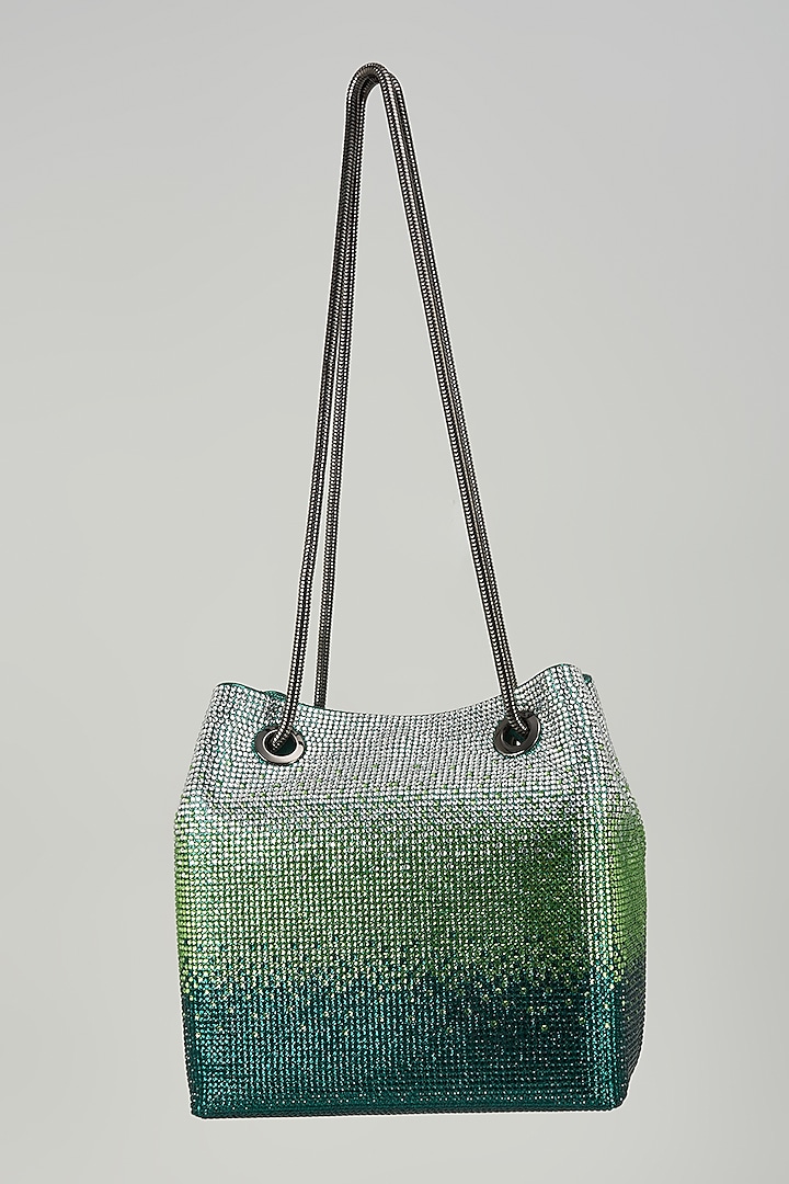 Green Faux Leather Potli Bag by Be Chic at Pernia's Pop Up Shop