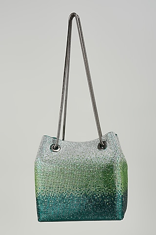 Green Faux Leather Potli Bag by Be Chic