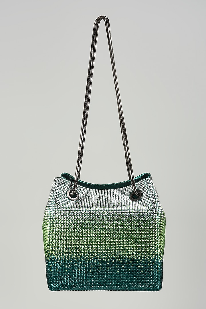 Green Faux Leather Potli Bag by Be Chic at Pernia's Pop Up Shop