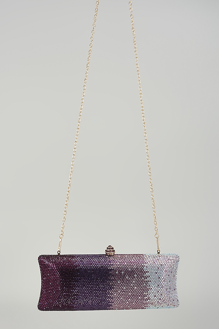 Purple Metal & Artificial Leather Bag by Be Chic at Pernia's Pop Up Shop