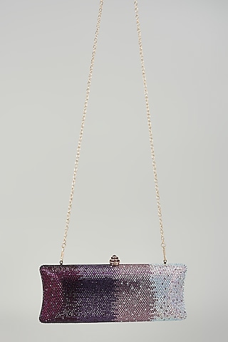 Purple Metal & Artificial Leather Bag by Be Chic
