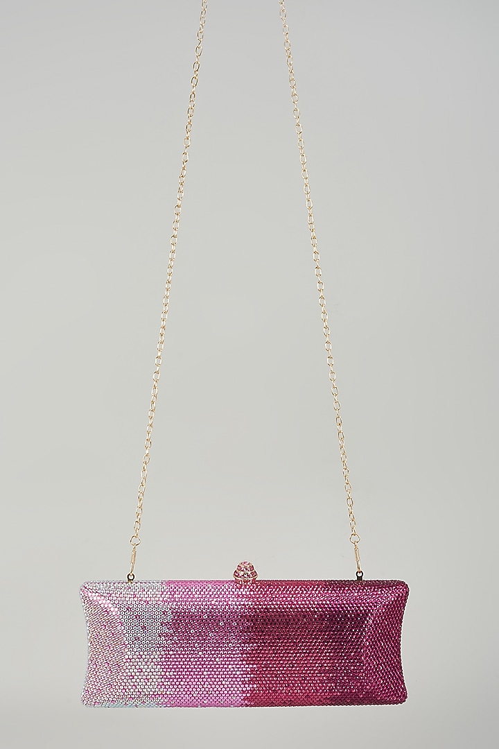 Pink Metal & Artificial Leather Bag by Be Chic at Pernia's Pop Up Shop