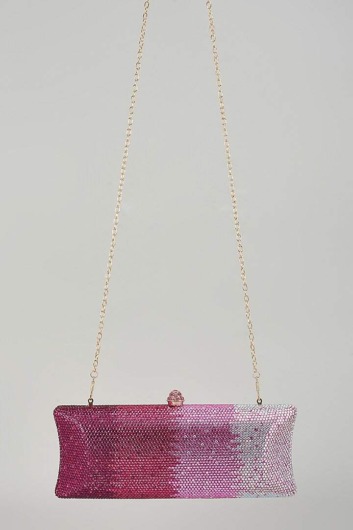 Pink Metal & Artificial Leather Bag by Be Chic at Pernia's Pop Up Shop