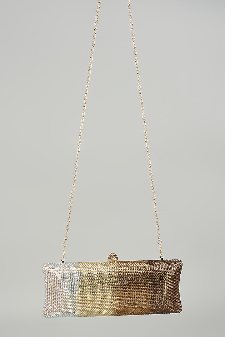 Gold Metal & Artificial Leather Bag by Be Chic at Pernia's Pop Up Shop