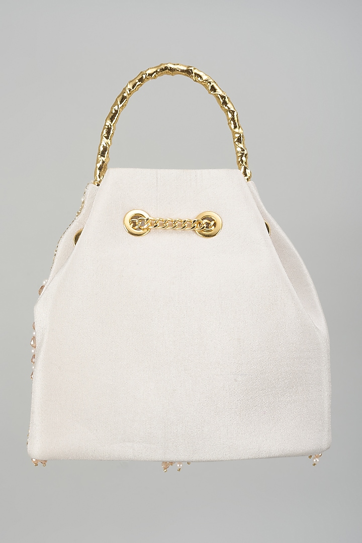 Gold Soft Velvet Bucket Potli by Be Chic at Pernia's Pop Up Shop