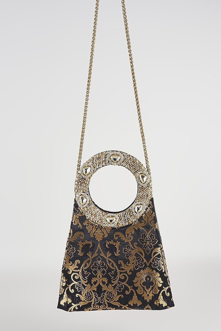 Black Brocade Sling Bag by Be Chic at Pernia's Pop Up Shop