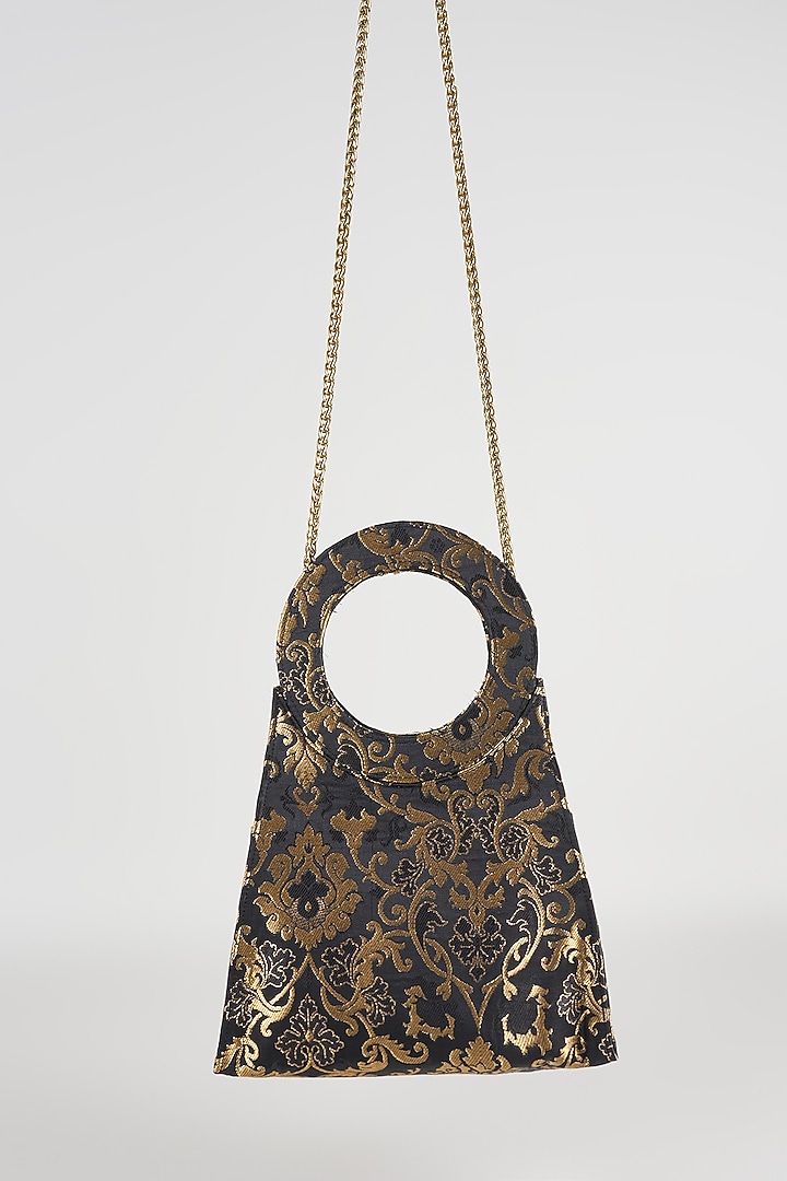 Black Brocade Sling Bag by Be Chic at Pernia's Pop Up Shop