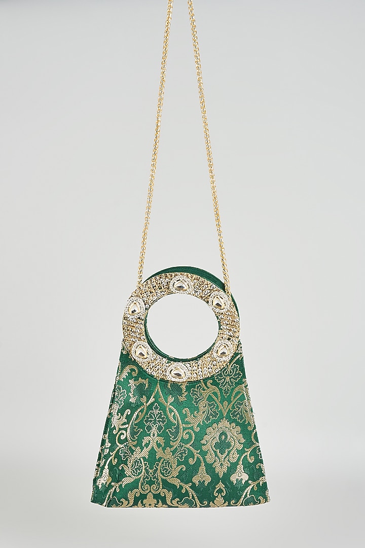 Green Brocade Sling Bag by Be Chic at Pernia's Pop Up Shop