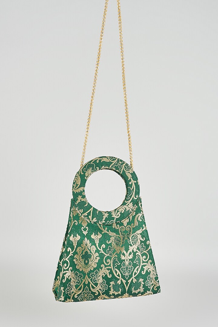 Green Brocade Sling Bag by Be Chic at Pernia's Pop Up Shop