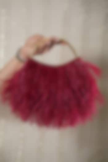 Maroon Satin Clutch by Be Chic at Pernia's Pop Up Shop