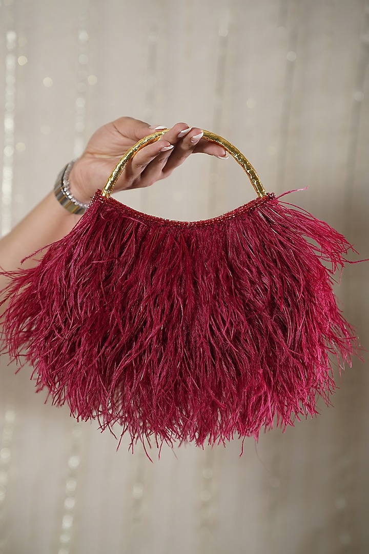 Maroon Satin Clutch by Be Chic at Pernia's Pop Up Shop