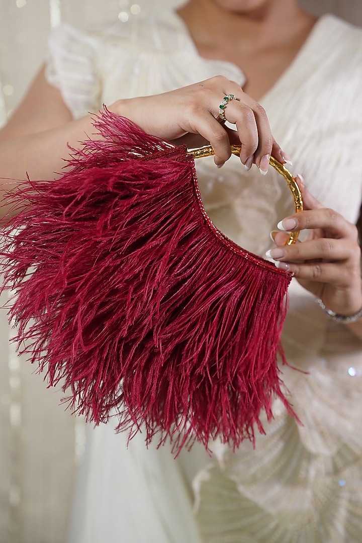 Maroon Satin Clutch by Be Chic at Pernia's Pop Up Shop