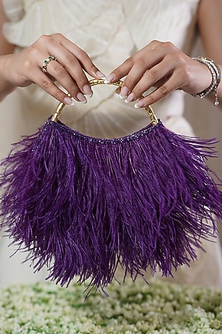 Purple Satin Clutch by Be Chic