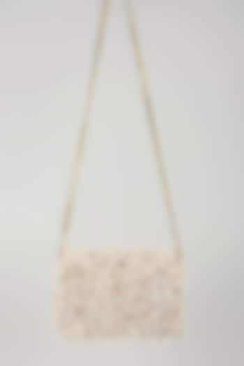 Gold Satin & Metal Crystal Hand Embroidered Clutch by Be Chic at Pernia's Pop Up Shop