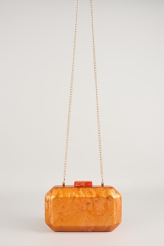 Gold Resin Acrylic Clutch by Be Chic