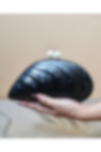 Black Acrylic Shell Clutch by Be Chic at Pernia's Pop Up Shop