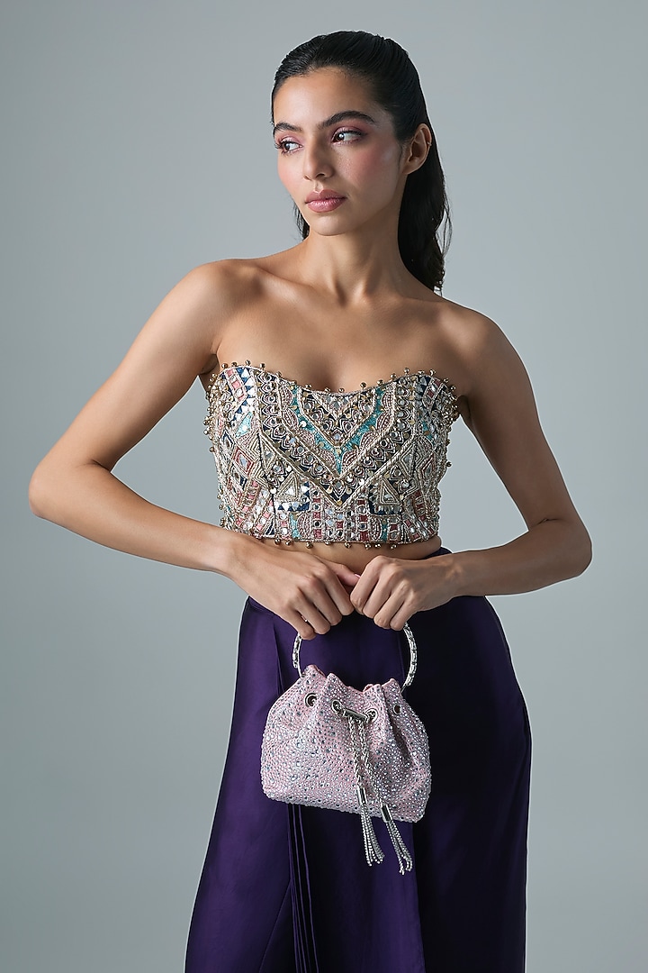Pink Ombre Satin Bucket Bag by Be Chic at Pernia's Pop Up Shop