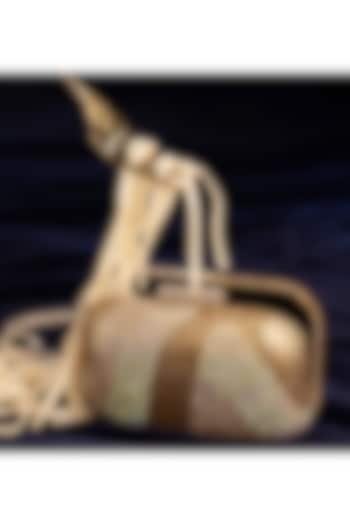 Gold Acrylic Crystal Embellished Ripple Clutch by Be Chic at Pernia's Pop Up Shop
