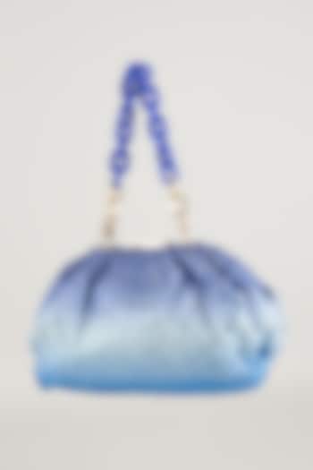 Blue Satin Potli Bag by Be Chic at Pernia's Pop Up Shop