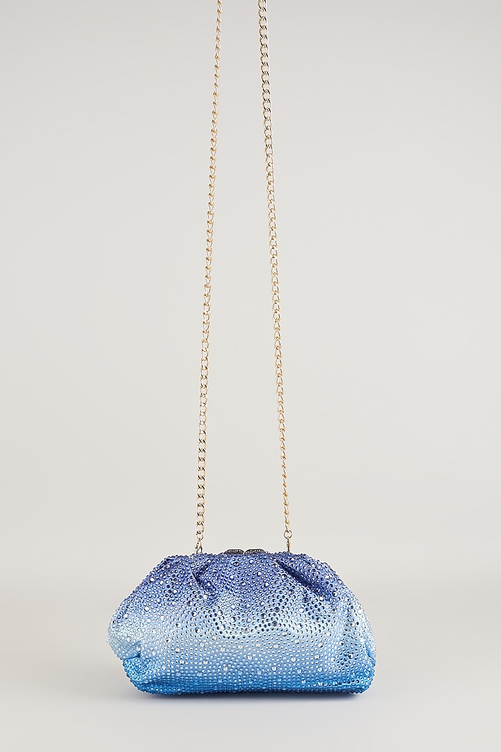 Blue Satin Potli Bag by Be Chic at Pernia's Pop Up Shop