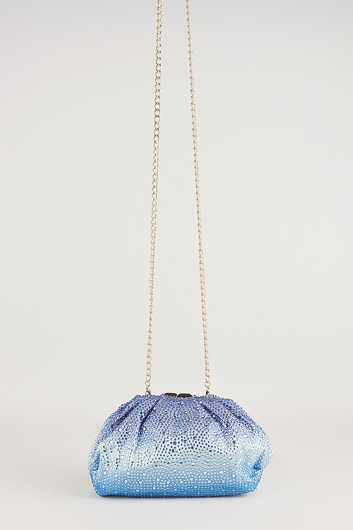 Blue Satin Potli Bag by Be Chic at Pernia's Pop Up Shop