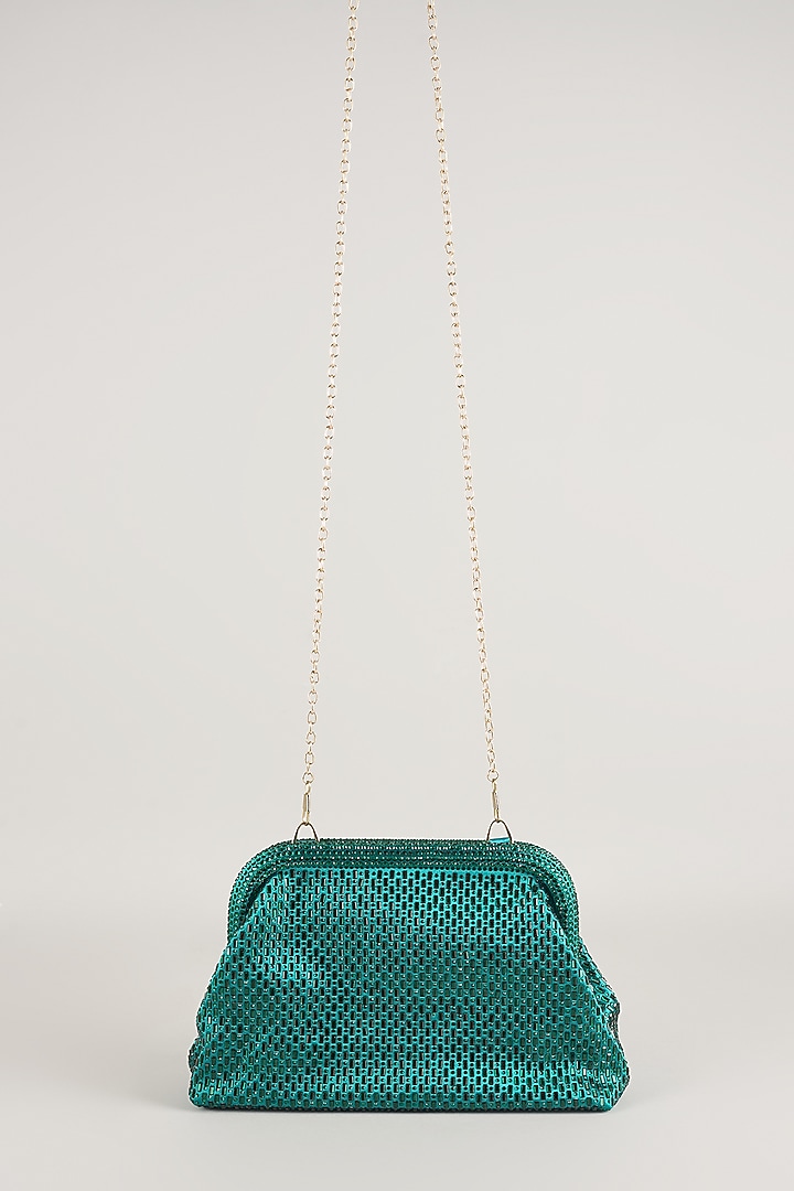 Green Satin Potli Bag by Be Chic at Pernia's Pop Up Shop