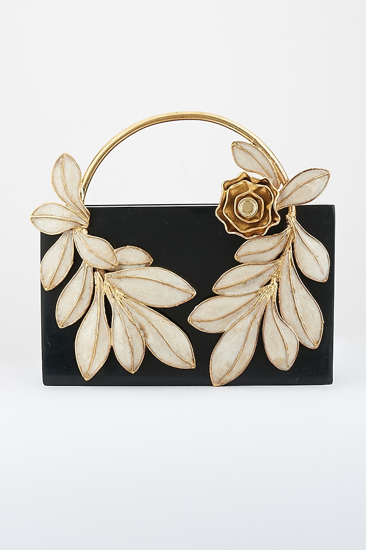 Black Resin Handcrafted Clutch by Be Chic
