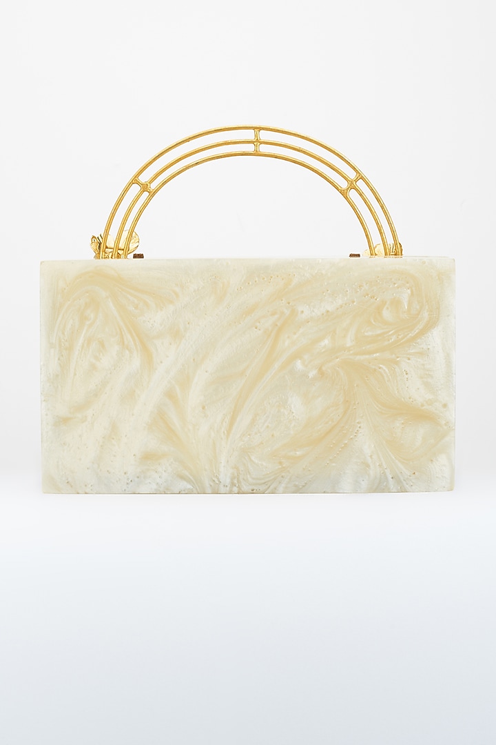 Ivory & Golden Resin Handcrafted Clutch by Be Chic at Pernia's Pop Up Shop